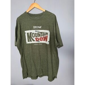 Mountain Dew T Shirt XX-Large Green Graphic Soda Drink Logo Tee